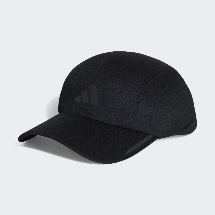 Boné Adidas Preto Running Aeroready Com Quatro Painéis Em Mesh