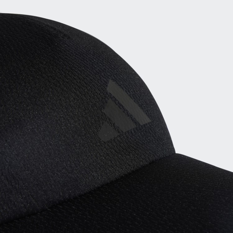 Boné Adidas Preto Running Aeroready Com Quatro Painéis Em Mesh