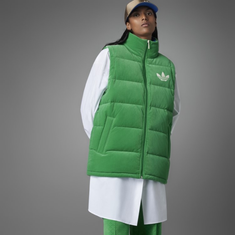 Adidas Colete De Veludo Verde Adicolor Anos 70