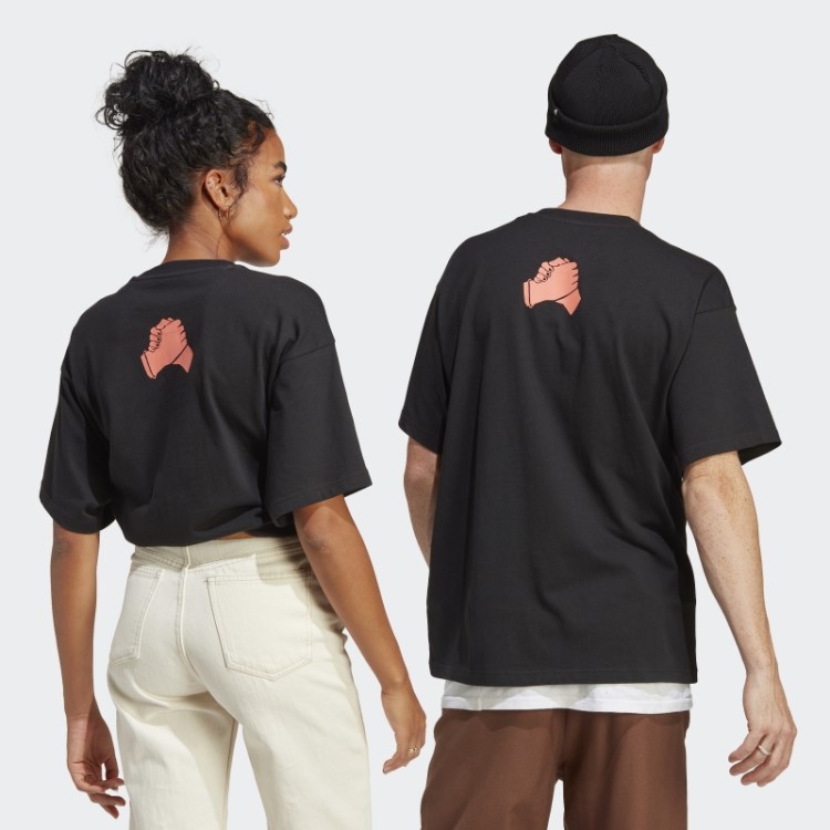 Camiseta Preta Estampada Adidas