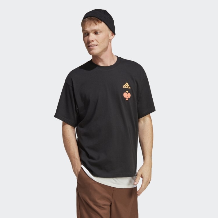 Camiseta Preta Estampada Adidas