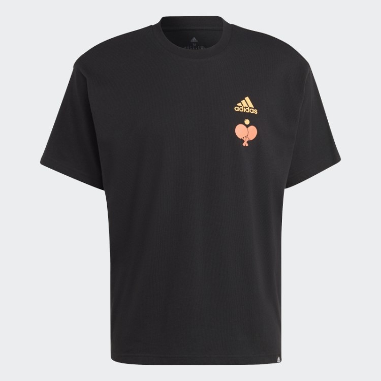 Camiseta Preta Estampada Adidas