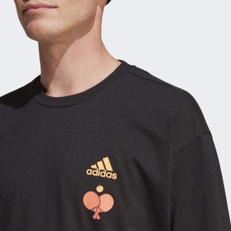 Camiseta Preta Estampada Adidas