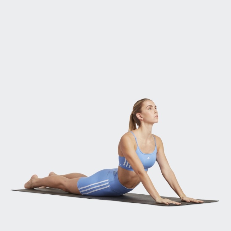 Sutiã Azul Adidas Aeroreact Training Light-support Com As Três Listras