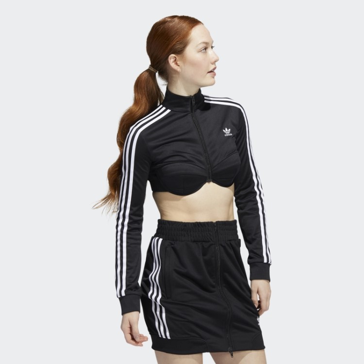 Adidas Jeremy Scott Jaqueta Cropped Preta Com Monograma