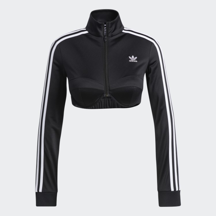 Adidas Jeremy Scott Jaqueta Cropped Preta Com Monograma