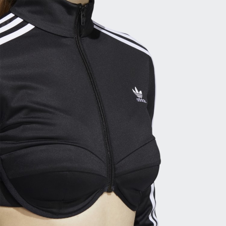 Adidas Jeremy Scott Jaqueta Cropped Preta Com Monograma
