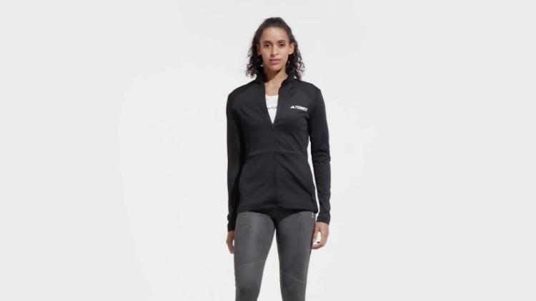 Jaqueta De Lã Terrex Com Zíper Completo Adidas Preta