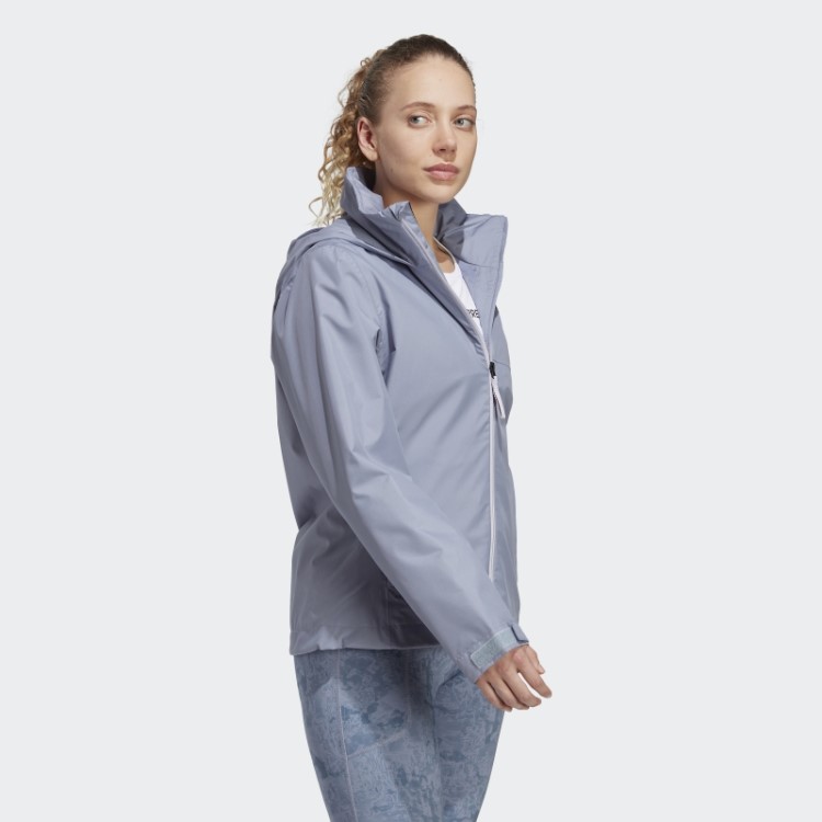 Jaqueta De Chuva De 2 Camadas Adidas Terrex Multi Rain.rdy Violeta Prateado