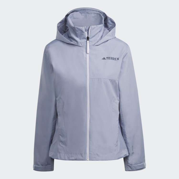 Jaqueta De Chuva De 2 Camadas Adidas Terrex Multi Rain.rdy Violeta Prateado