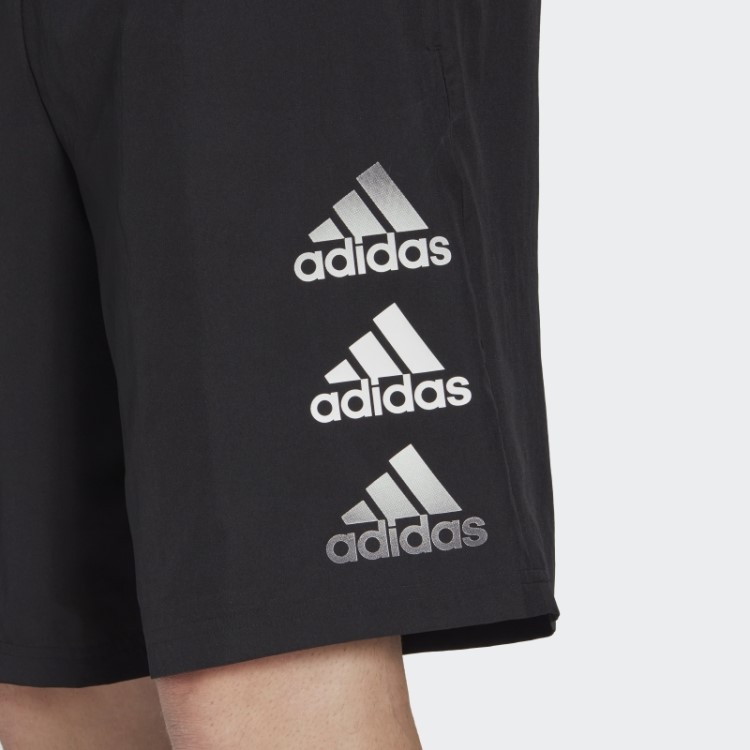 Adidas Preto Projetado Para Mover Shorts Com Logotipo