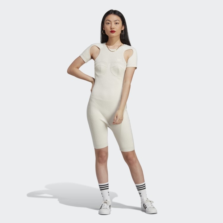 Body De Malha Adidas Branco Versão Azul