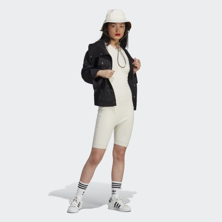 Body De Malha Adidas Branco Versão Azul