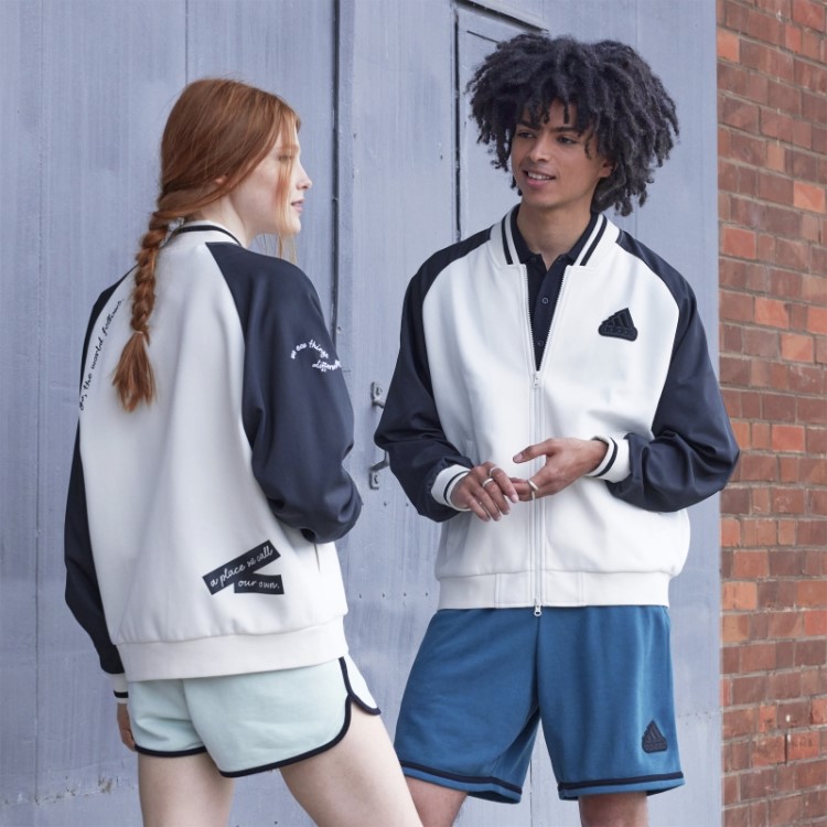 Jaqueta Bomber Com Estampa Branca Adidas (gênero Neutro)