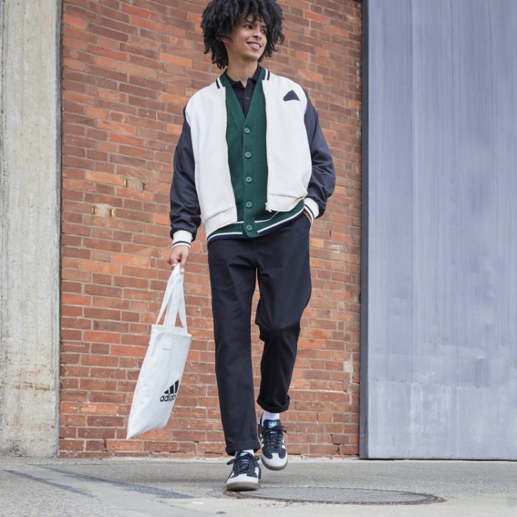 Jaqueta Bomber Com Estampa Branca Adidas (gênero Neutro)