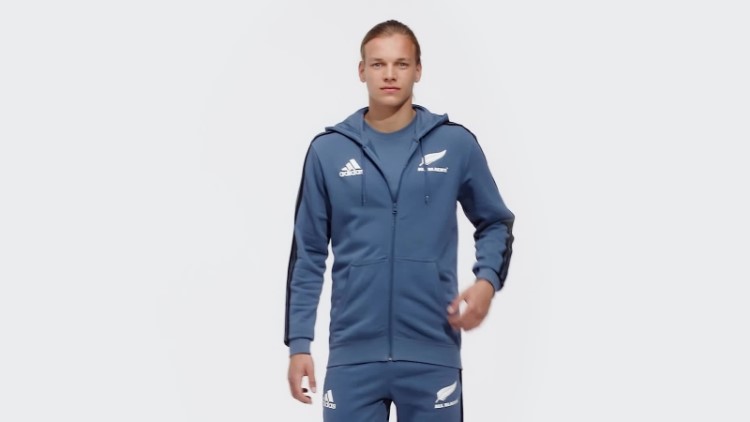 Adidas All Blacks Rugby Hoodie Com As Três Listras Em Aço
