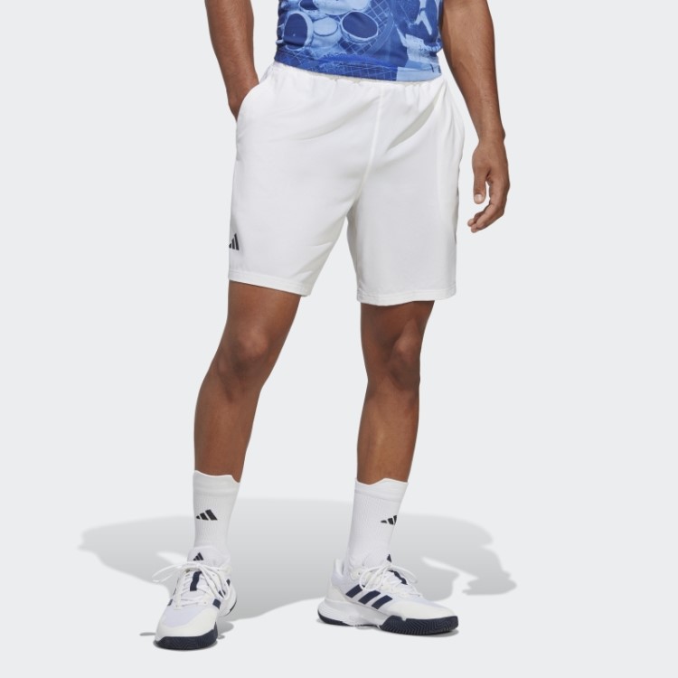 Bermuda Branca De Tecido Elástico De Tênis Adidas