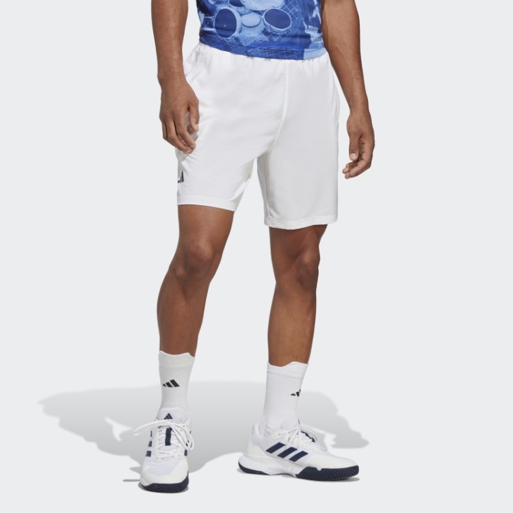 Bermuda Branca De Tecido Elástico De Tênis Adidas