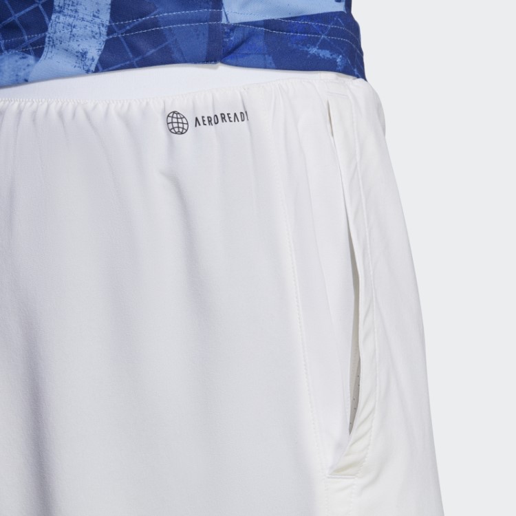 Bermuda Branca De Tecido Elástico De Tênis Adidas
