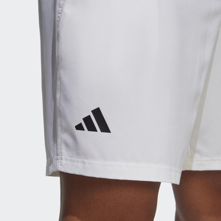 Bermuda Branca De Tecido Elástico De Tênis Adidas
