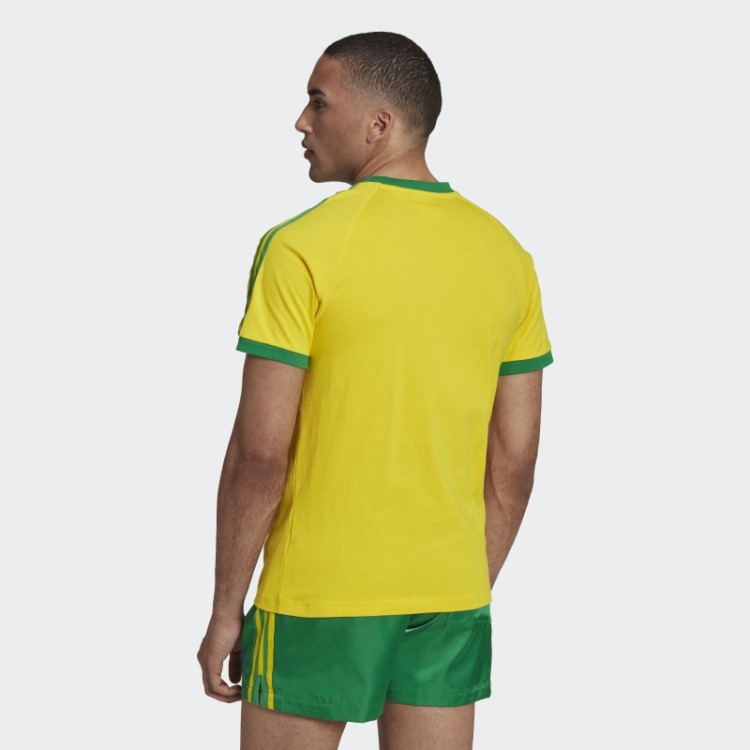 T-shirt Com As 3 Riscas Amarela Adidas