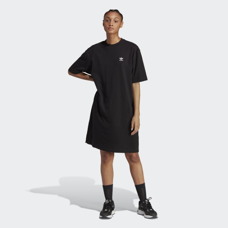Vestido Preto Adidas Adicolor Classics Com Trevo Grande