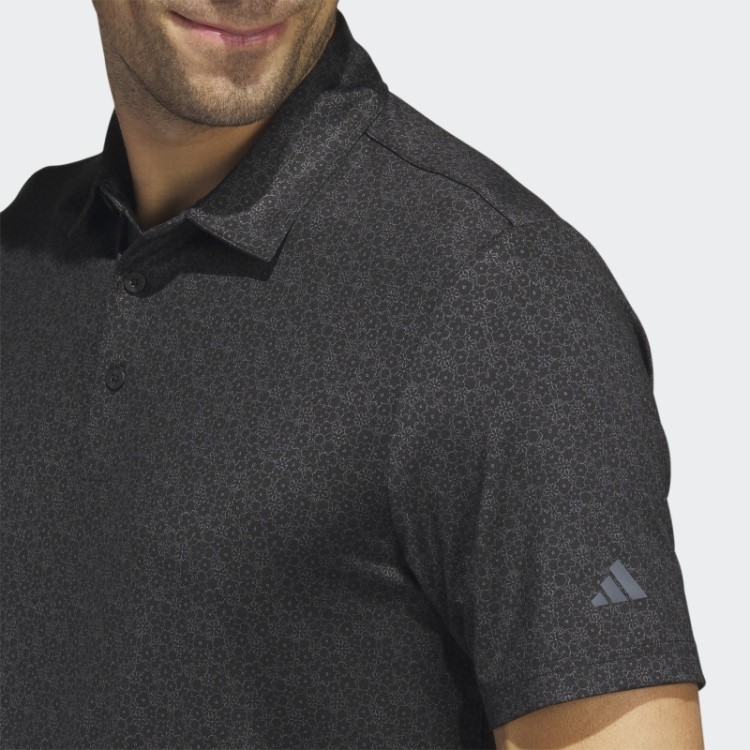 Camisa Polo De Golfe Com Estampa Allover Preta Ultimate365 Adidas