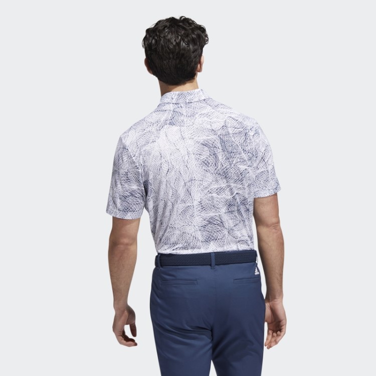 Camisa Polo Com Estampa De Movimento Branca Adidas