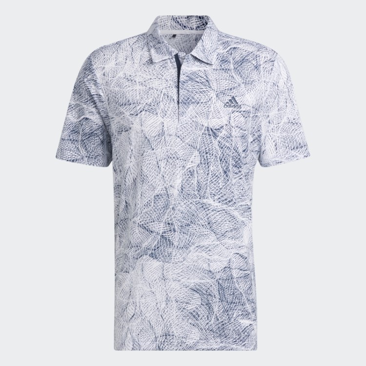 Camisa Polo Com Estampa De Movimento Branca Adidas