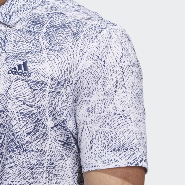 Camisa Polo Com Estampa De Movimento Branca Adidas