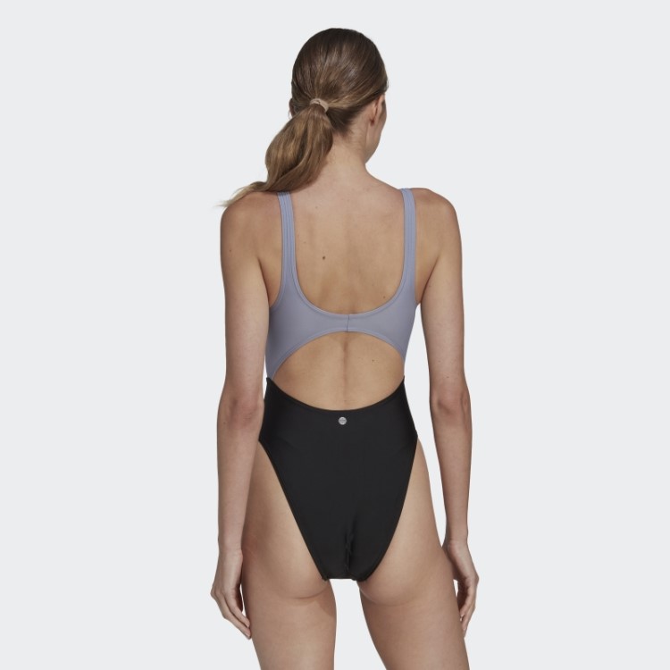 Maiô Colorblock Prateado Violeta Adidas