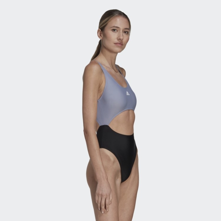Maiô Colorblock Prateado Violeta Adidas