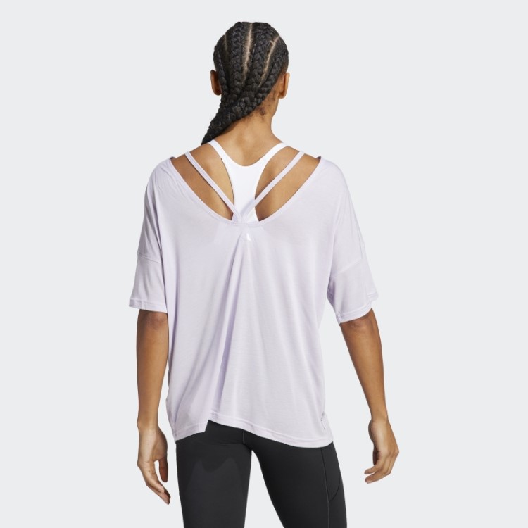 Camiseta Oversized Adidas Para Estúdio De Ioga Silver Dawn