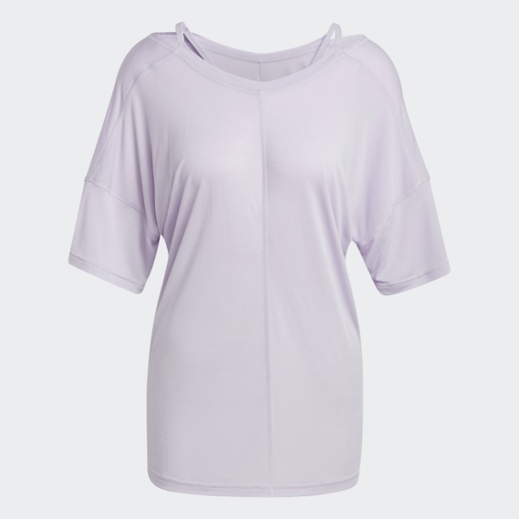 Camiseta Oversized Adidas Para Estúdio De Ioga Silver Dawn