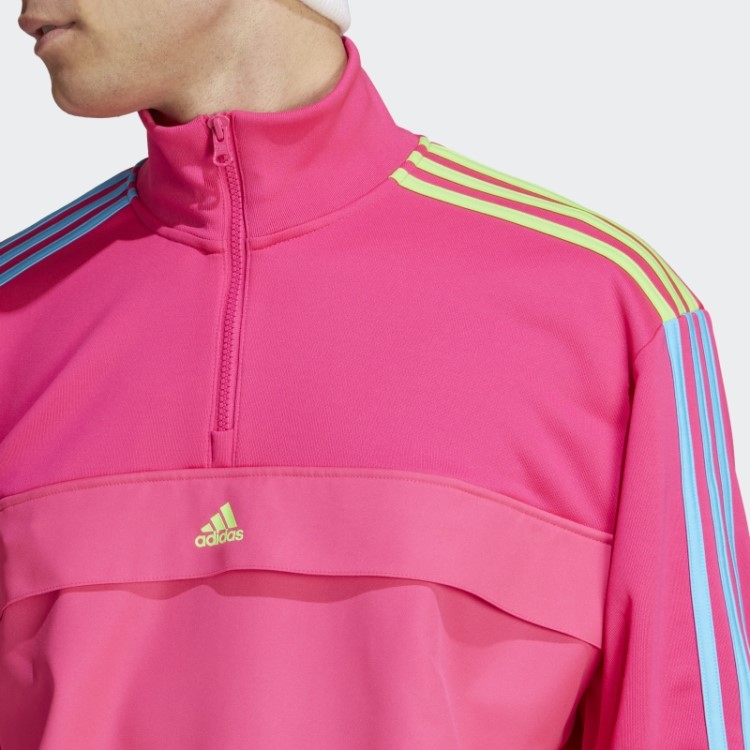 Moletom Adidas Kidcore Com Meio Zíper Fashion Rosa Choque