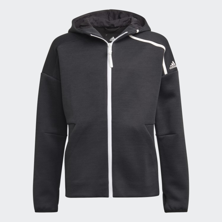 Preto Adidas Z.n.e. Feat De Capuz De Roupas Esportivas. Moda De Zíper De Liberação Rápida