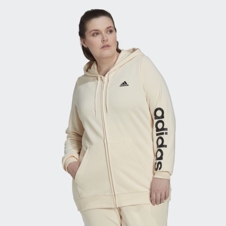 Moletom Com Capuz Adidas Essentials Logo Em Tom Ecru (tamanho Grande)