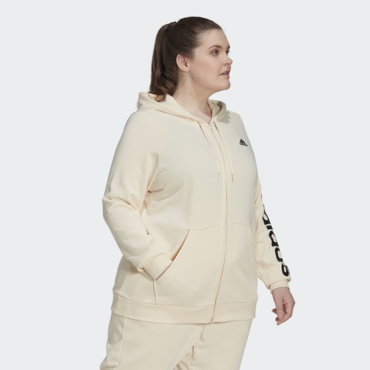 Moletom Com Capuz Adidas Essentials Logo Em Tom Ecru (tamanho Grande)