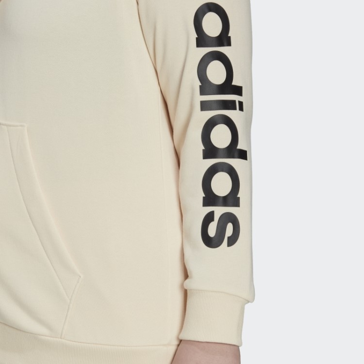 Moletom Com Capuz Adidas Essentials Logo Em Tom Ecru (tamanho Grande)