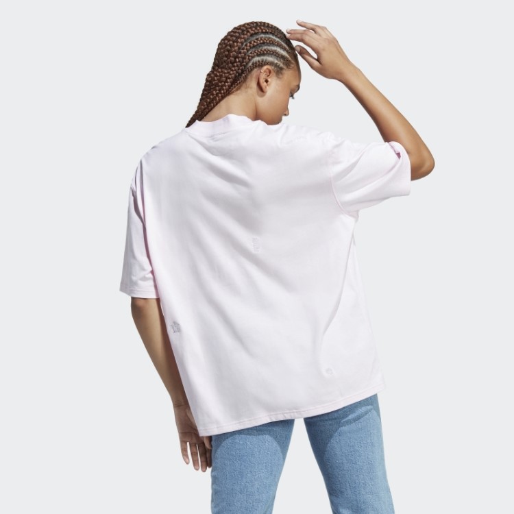 Camiseta Boyfriend Com Estampas Inspiradas Em Cristais Curativos Rosa Adidas