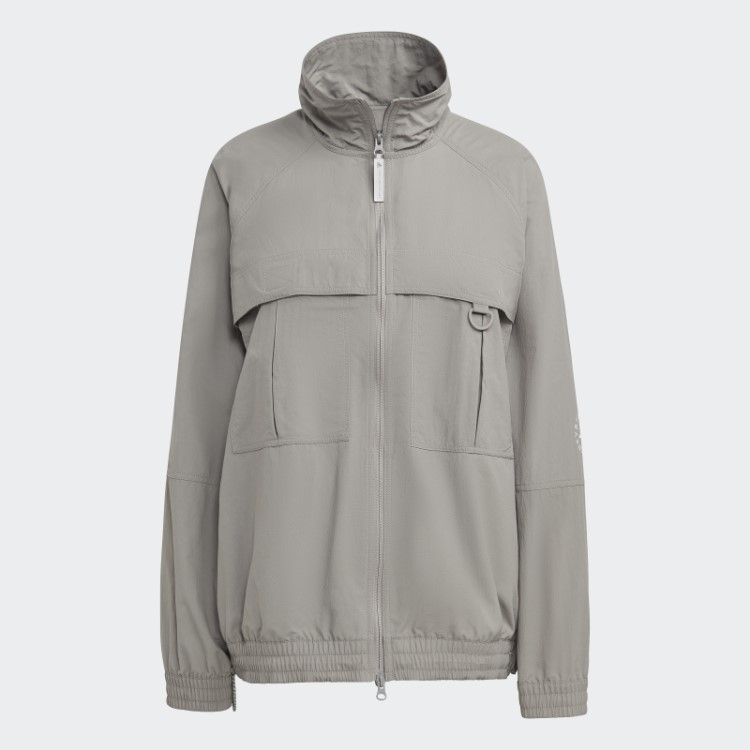 Adidas By Stella Mccartney Jaqueta Truecasuals Em Malha Lisa Cinza Pomba