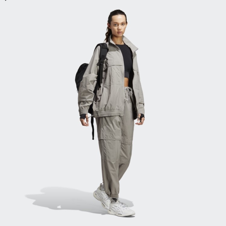 Dove Grey Adidas By Stella Mccartney Truecasuals Jaqueta De Malha Sólida Fashion