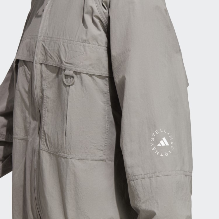 Dove Grey Adidas By Stella Mccartney Truecasuals Jaqueta De Malha Sólida Fashion
