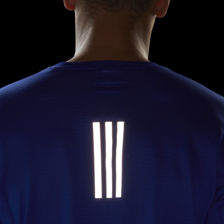 Possui O Top De Manga Comprida Azul Adidas The Run
