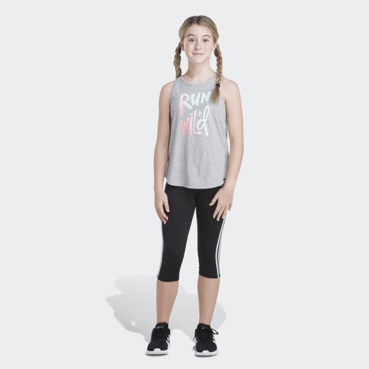 Regata Adidas Cinza Médio Heather Com Barra Curva