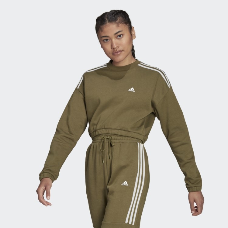 Moletom Hyperglam Crop Crew Adidas Verde-oliva