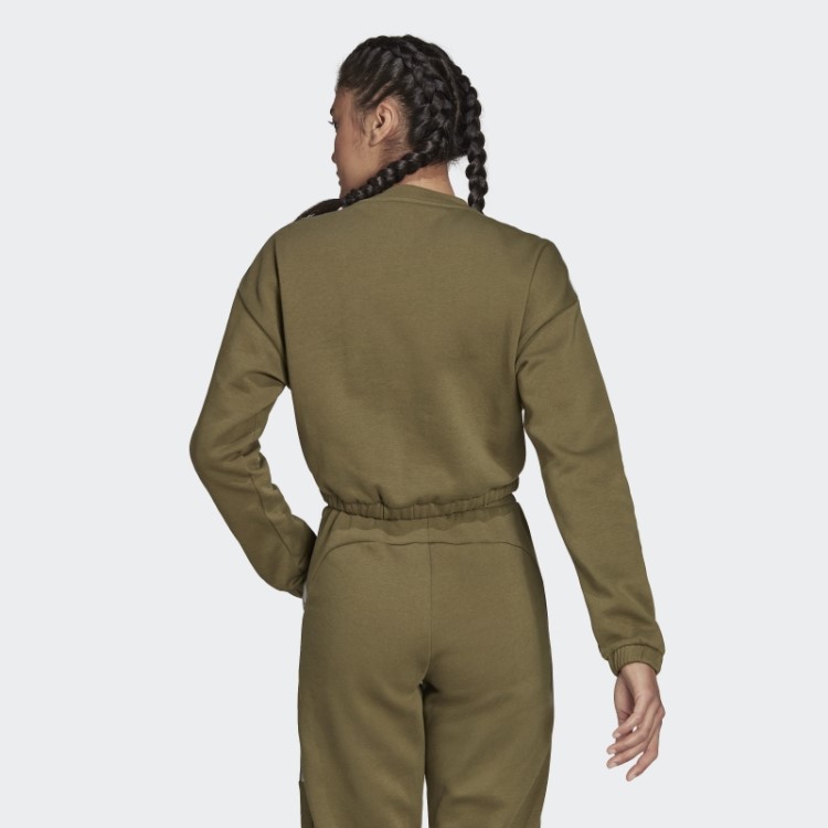 Moletom Hyperglam Crop Crew Adidas Verde-oliva