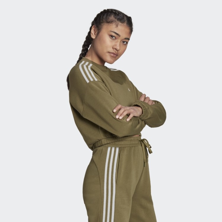 Moletom Hyperglam Crop Crew Adidas Verde-oliva