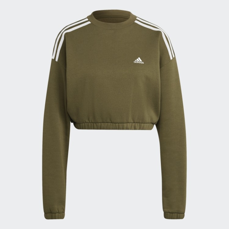 Moletom Hyperglam Crop Crew Adidas Verde-oliva