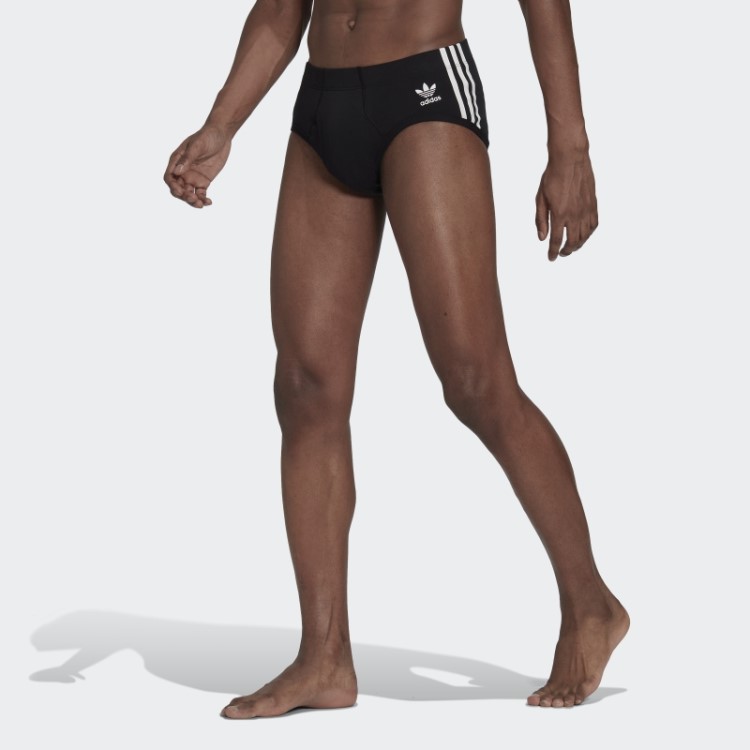 Cueca Com As Três Listras Comfort Flex Cotton (3 Pares) Adidas Preta
